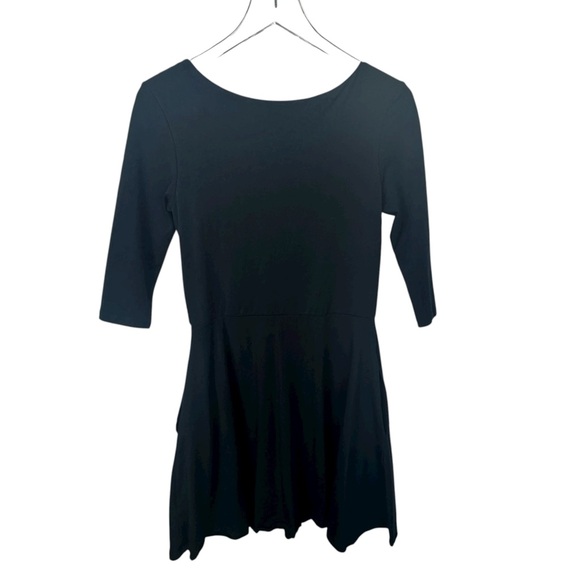 NEW PACT Organic Cotton Fit & Flare Skater Scoop Dress Minimal Black Size Medium - Picture 6 of 11